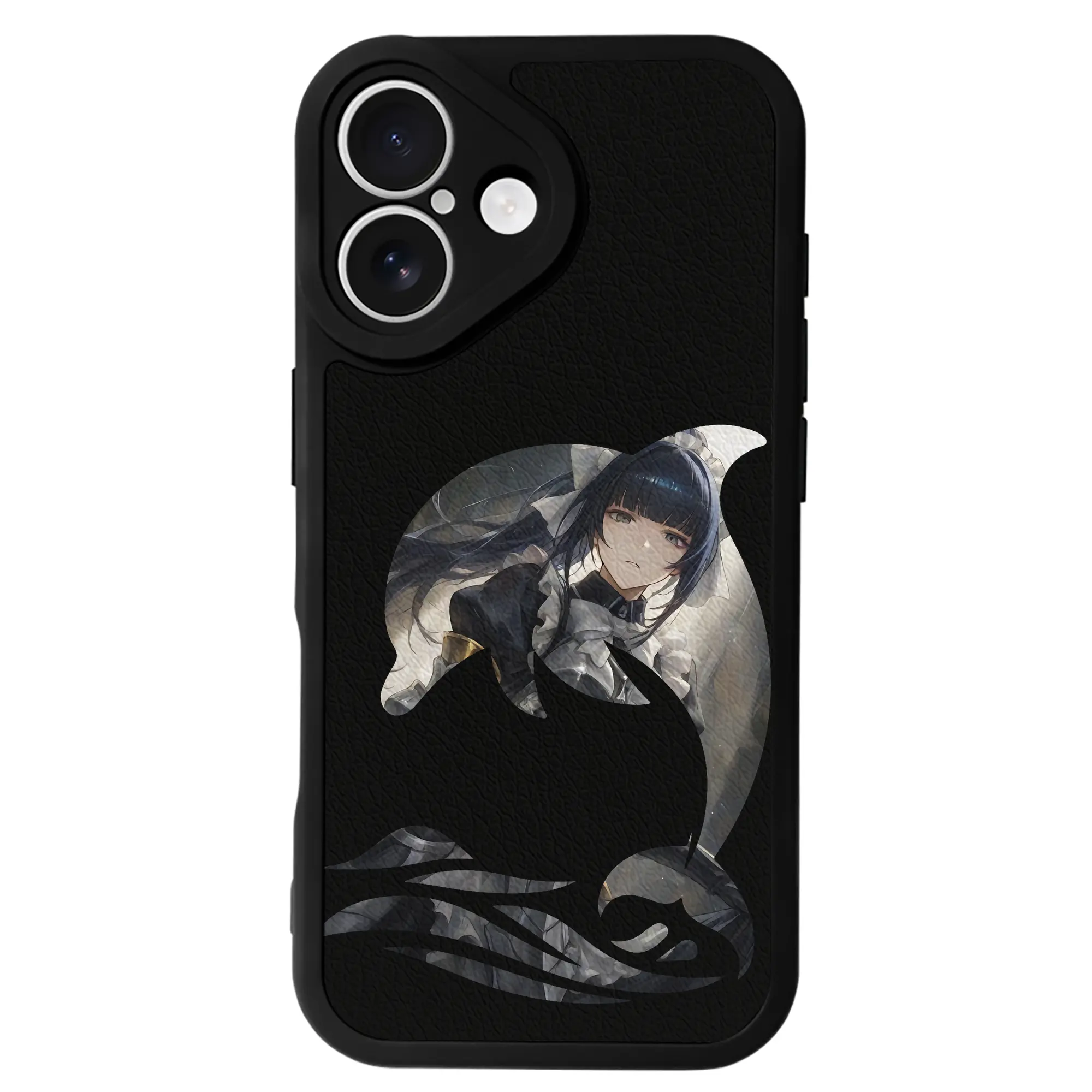 オーバーロード グッズ ナーベラル・ガンマ - IPhone 16シリーズ対応 ・ シリコンスマホケース ・ レザー調 ・ 高精度フィット ・ 耐衝撃 ・ ワイヤレス充電対応 ・ 精密カット